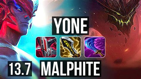 YONE Vs MALPHITE TOP 74 Winrate 10 2 7 Legendary KR Master