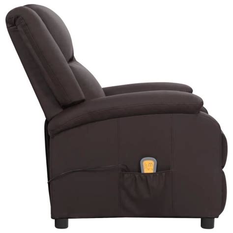 Zerodis Fauteuil Inclinable De Massage Lectrique Marron Cuir V Ritable