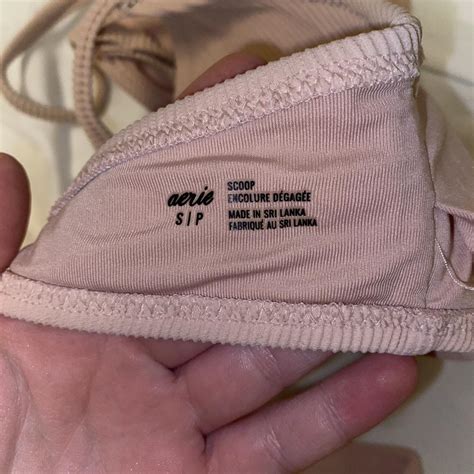 Aerie Pink Ribbed Bikini Scoop Top And Bottom Size Depop