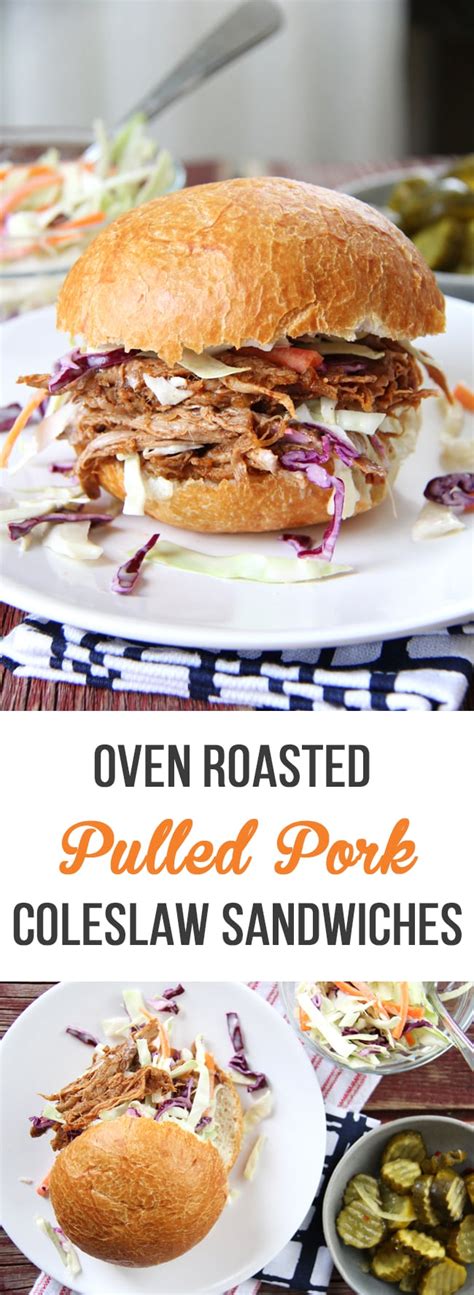 Oven Roasted Pulled Pork And Coleslaw Sandwiches A Pretty Life In The Suburbs