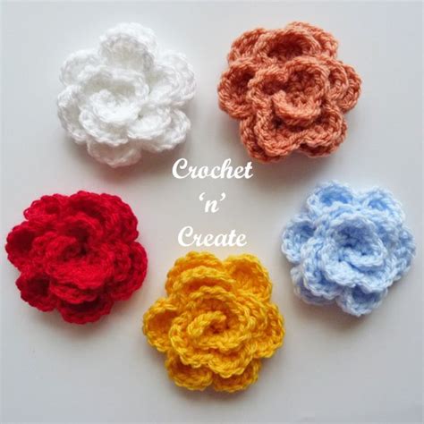 Rose applique crochet pattern – Artofit