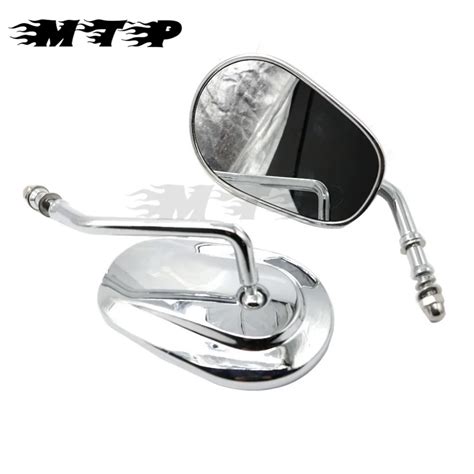 Chrome Motorcycle Universal Rearview Side Mirrors For Harley Dyna