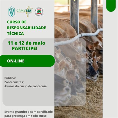 Curso De Responsabilidade T Cnica Edi O On Line Crmv Ma