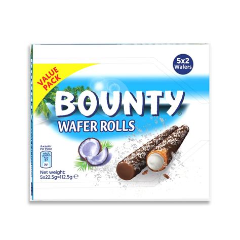 Buy Bounty Coconut Wafer Rolls Value Pack 5x225g Online In Uae