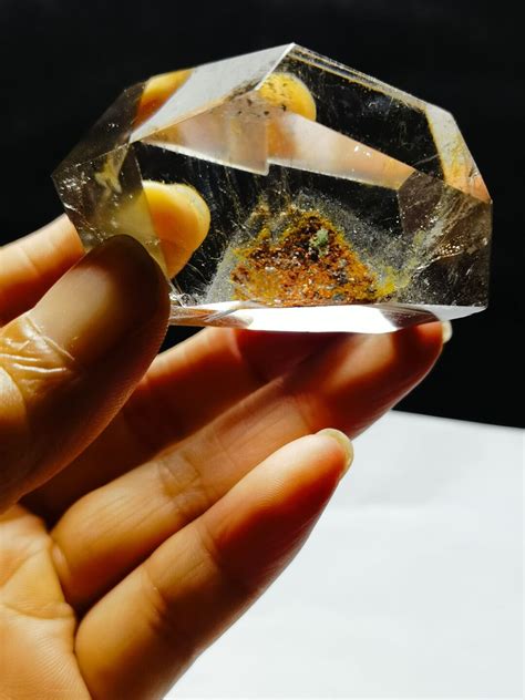 Natural Tibet High Altitude Clear Phantom Crystal Quartz 6 Sided Point