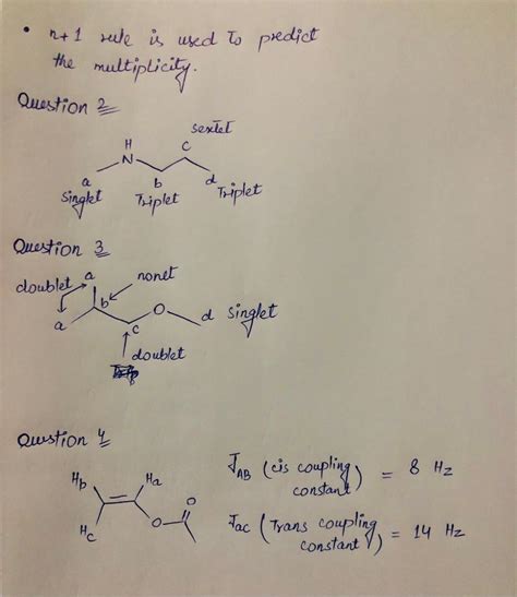 Solved 1 Determine The Multiplicity Of Each Signal In The Expected 1h Nmr Course Hero