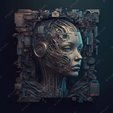 Premium AI Image | Robot Face Illustration AI Generative