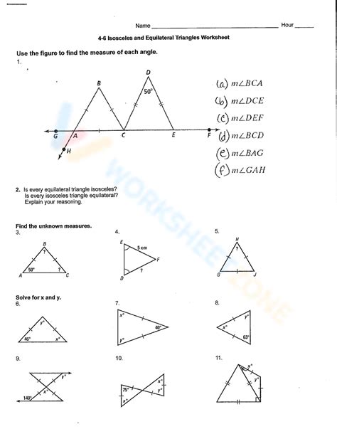 4 6 Isosceles And Equilateral Triangles Worksheet Worksheet