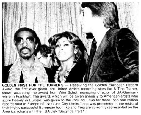 Ike Tina Turner Receive Golden European Record Award Ike And