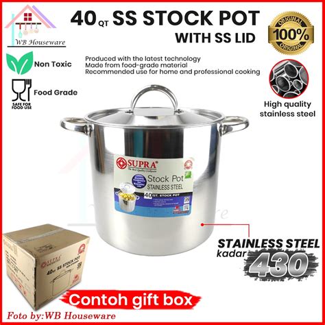 Jual SUPRA Stockpot 40qt 38Liter Panci Tinggi Jumbo Stainless Tutup