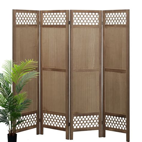 Buy ECOMEX 4 Panel Room Divider Wood Cutout Room Divider Screen 5 6Ft