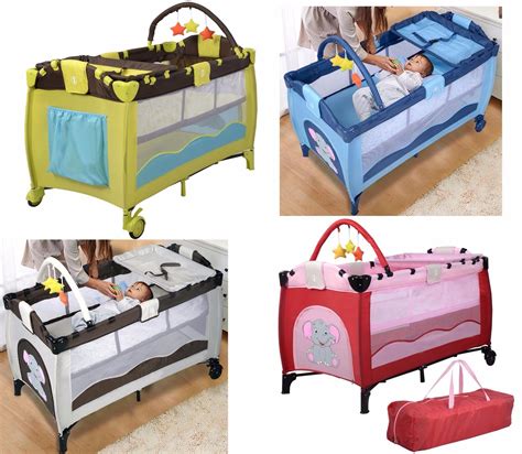 Foldable Baby Playpen Travel Crib Infant Playard Portable Newborn Bed ...