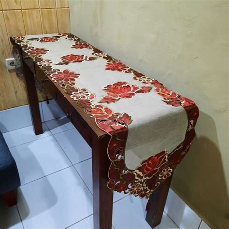 Jual Taplak Meja Panjang Table Runner X Cm Bordir Di Lapak Rumah