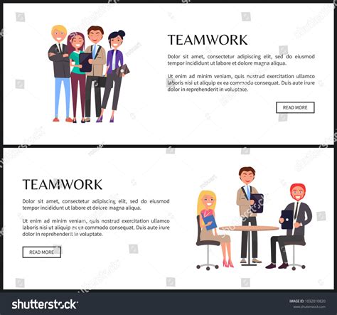 Teamwork for success of company promo banners. - Royalty Free Stock Vector 1092010820 - Avopix.com