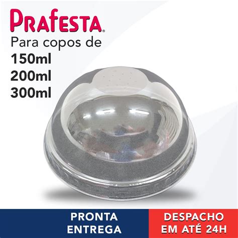 Tampa Bolha P Copo Supremo 150 200 300 Ml Prafesta C 50 Unidades