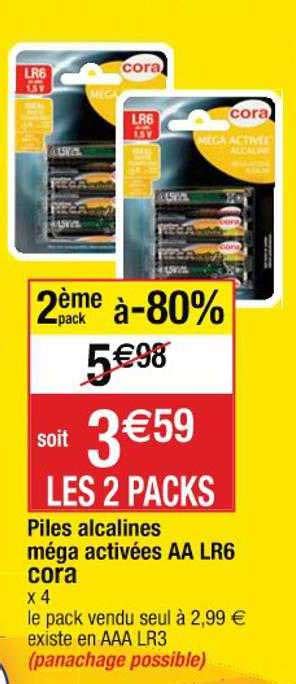 Promo Piles Alcalines M Ga Activ Es Aa Lr Cora Chez Cora Icatalogue Fr