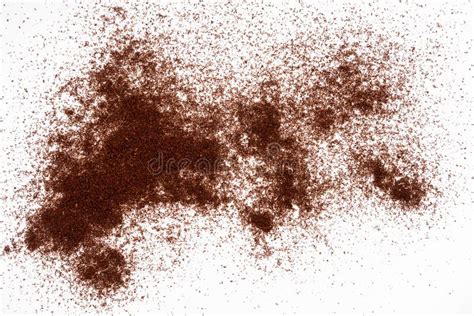 Coffee Powder Splash Isolated On White Panorama Stock Image Image Of