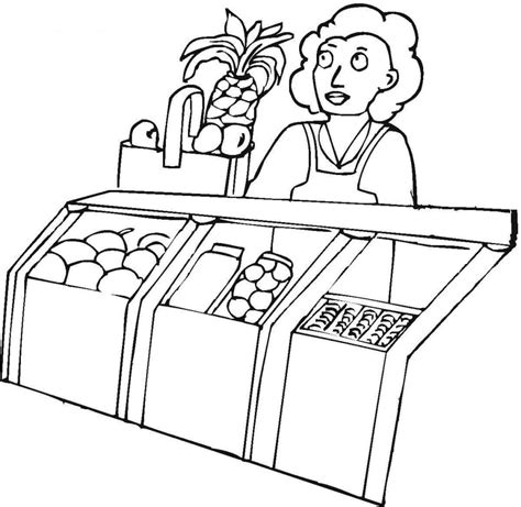 Grocery Store Coloring Pages