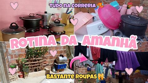 ROTINA DA AMANHÃ LAVEI MUITAS ROUPAS BASTANTE LOUÇA FIZ ALMOÇO