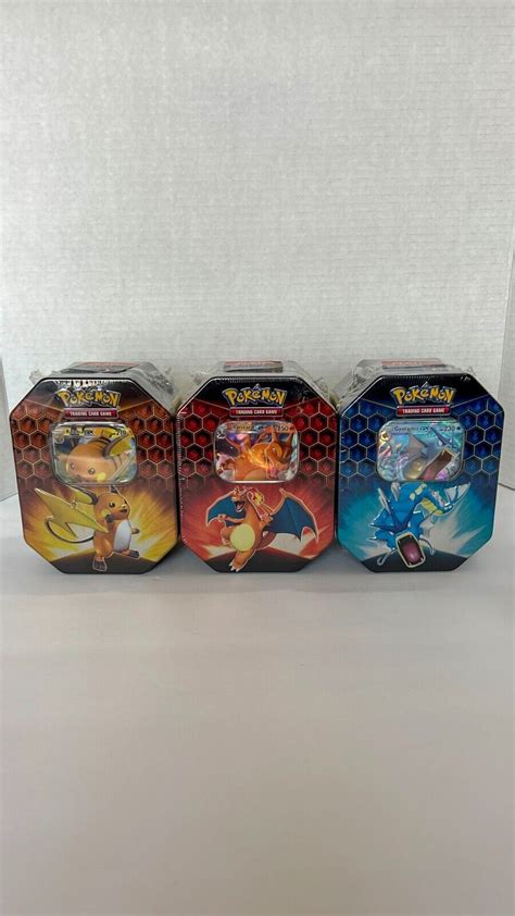 Mavin Pokemon Hidden Fates Set Of 3 Tins Charizard GX Gyarados GX