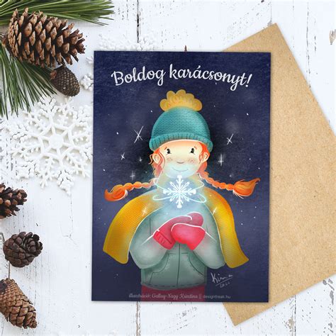 Boldog Karácsonyt Képeslap Gallay Nagy Krisztina Illusztrátor