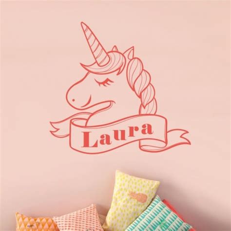 Stickers Muraux Enfant Personnalis S Avec Pr Nom Sticker Licorne Fille