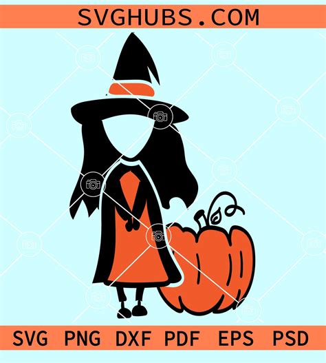 Halloween Witch With Pumpkin Svg Fall Svg Autumn Svg Witch Halloween