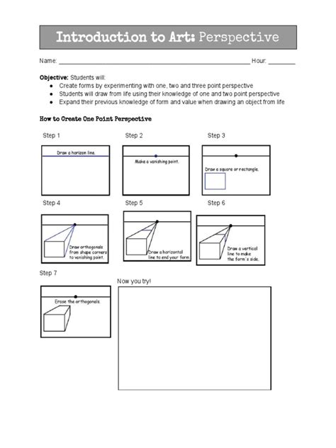 Perspective Drawing Practice Worksheets | PDF