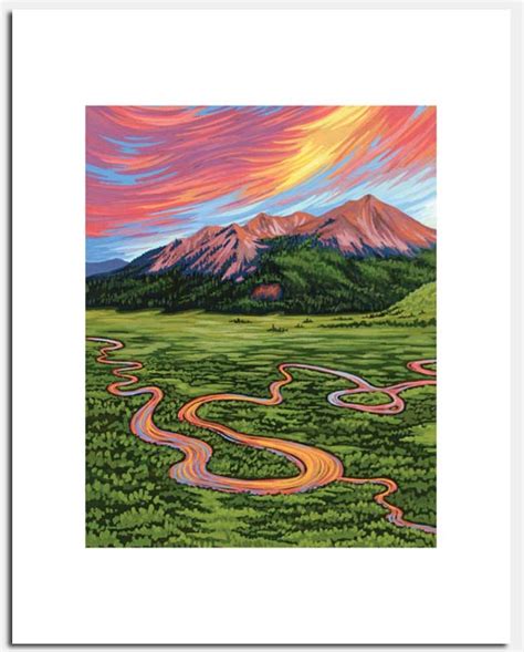 Matted Print: Winding River – 45 Degree Gallery