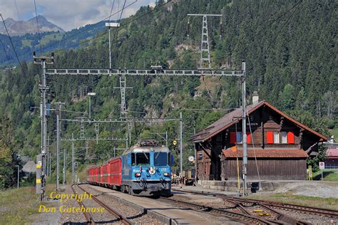 Rueun Blue Rhb Class Ge Samedan Arrives At Rue Flickr