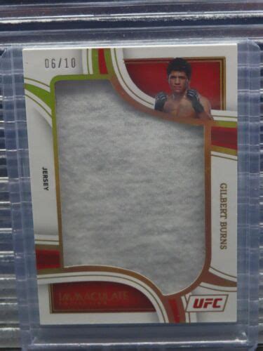 Panini Immaculate Ufc Gilbert Burns Gold Jumbo Jersey Patch