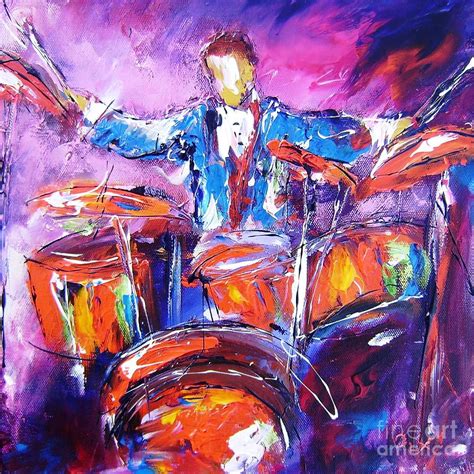 Rock Drummer Painting Painting By Mary Cahalan Lee Aka Pixi