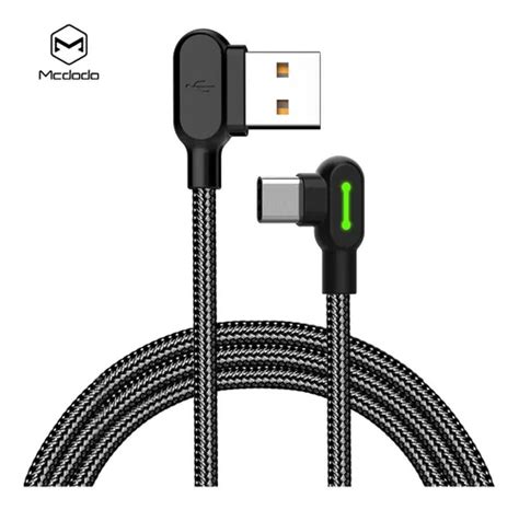 Cable Mcdodo Usb Tipo C 90 Grados Corto 50cm Carga Rapida Y Datos Qc