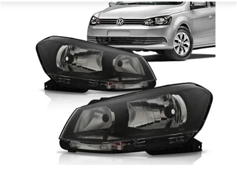 Farol Volkswagen Gol G6 2013 2014 2015 2016 Foco Simples Mascara Negra