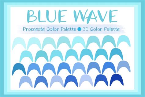 Procreate Color Palette Blue Wave Graphic By TANVARA DIGITAL ART