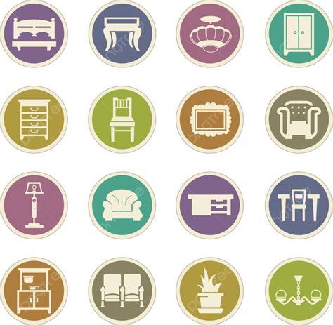 Furniture Icons Set Furniture Graphic Double Bed Vector Furniture