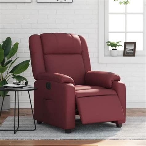 Zerodis Fauteuil inclinable électrique Rouge bordeaux Similicuir RR022