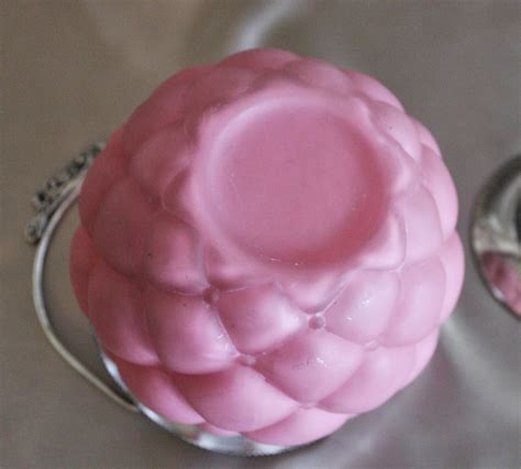 Antique Victorian Quilted Pink Satin Glass Biscuit Jar With Etsy