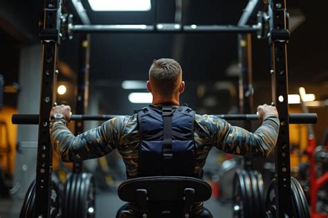 A Disabled Man Lifts A Barbell Showing His Strength And Dedication To