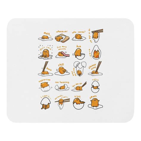 Cute Lazy Egg Gudetama Pattern Cartoon Mouse Pad Etsy