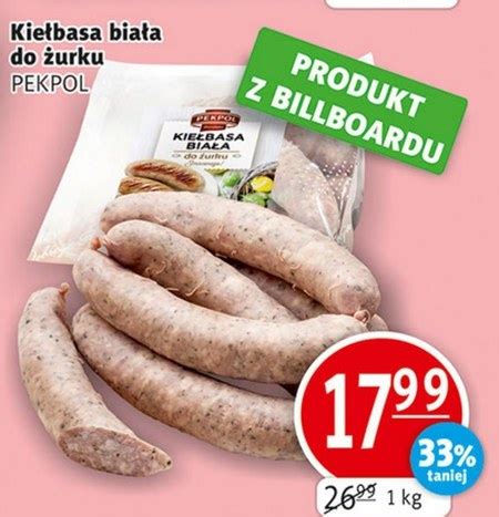 Kiełbasa biała Pekpol 33 TANIEJ promocja Prim Market Ding pl