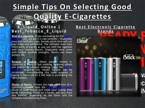 Best Electronic Cigarette Brands