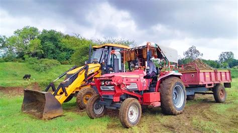 JCB 3dx Backhoe Fully Loading Mud In Tata 2518 Ex Truck And Tata Dump