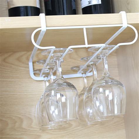 Buy Stainless Steel Goblet Glass Wine Cup Holder Under Cabinet Wall Wine Glass