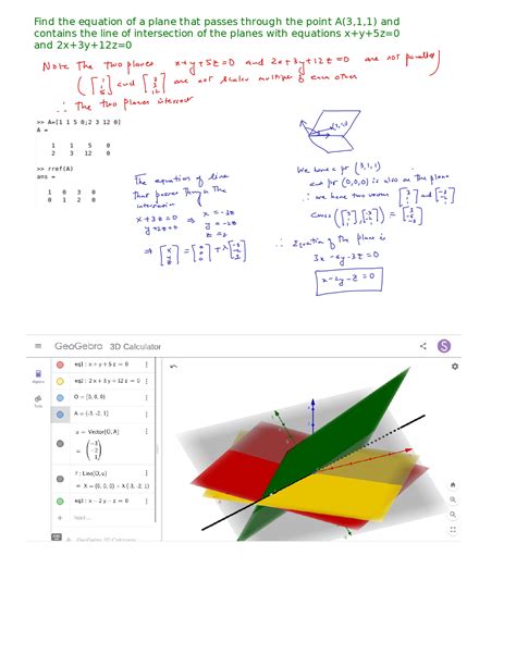 How To Find Equation Of Plane Passing Through Intersection Of Two