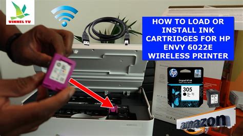 How To Load Or Install Ink Cartridges For Hp Envy 6022e Wireless Printer Youtube