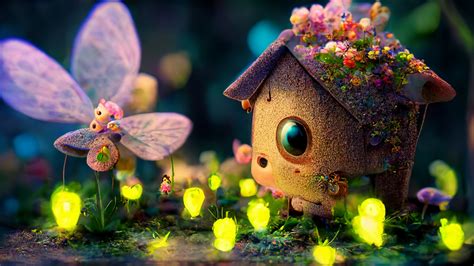 Fairy house Wallpaper 4K, Cute art, Cute house