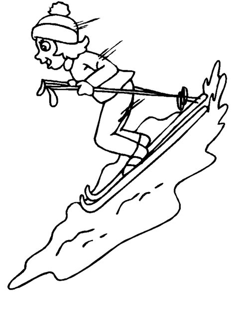 Coloring Pages Of Kids Skiing Coloring Home