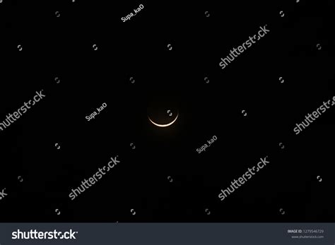 Crescent Moon On Night Sky Stock Photo 1279546729 | Shutterstock