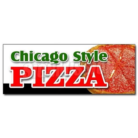 36 Chicago Style Pizza Decal Sticker By The Slice Take Out Carry Deep